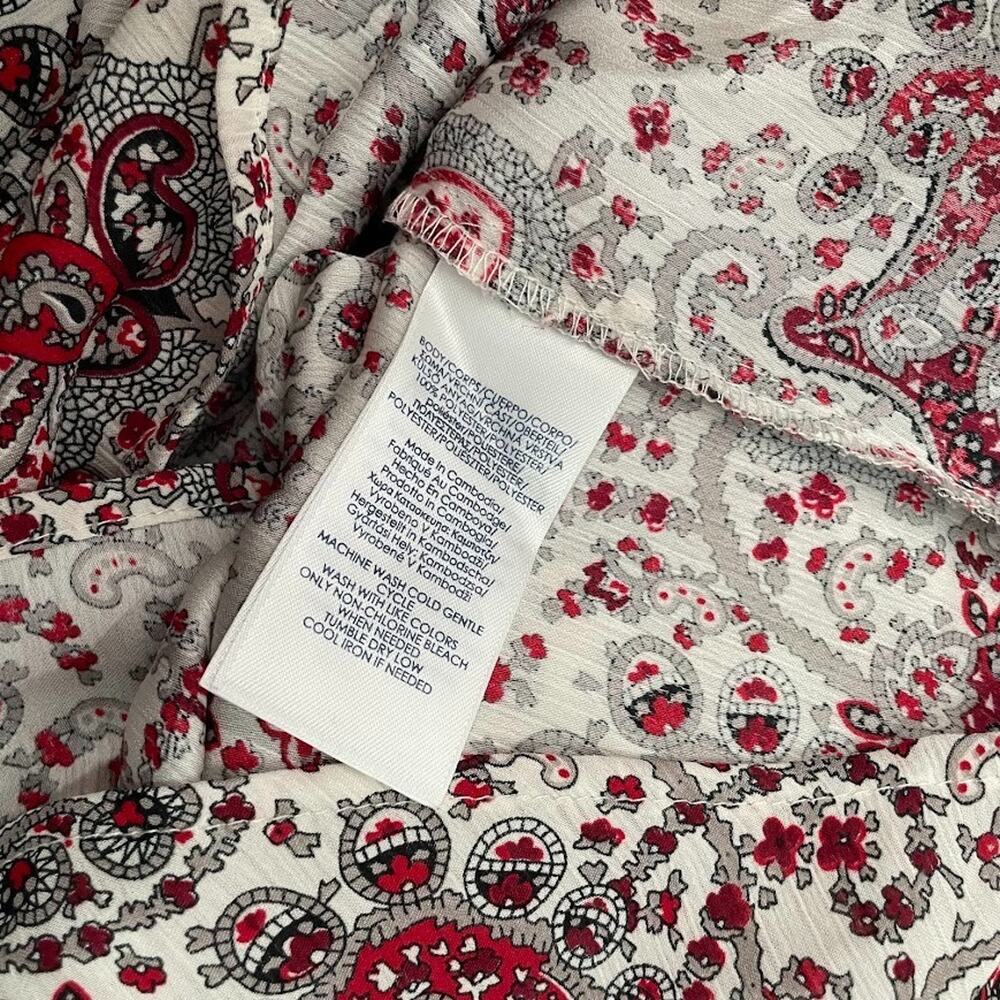 Chaps Peasant Top Plus Size 2X Paisley Country Boho Preppy Western Lightweight - Picture 6 of 10